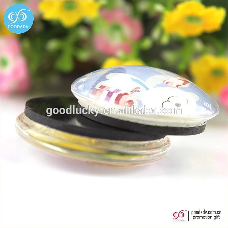 Promotional gifts transparent crystal glass fridge magnet sticker