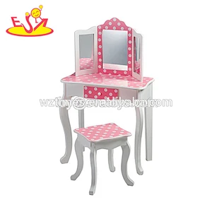 2018 Modern purple stripes wooden dressing table with mirrors W08H092