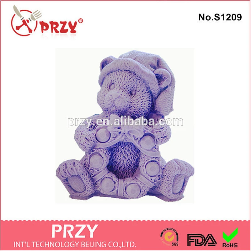 3D silicone soap mold for christams bear