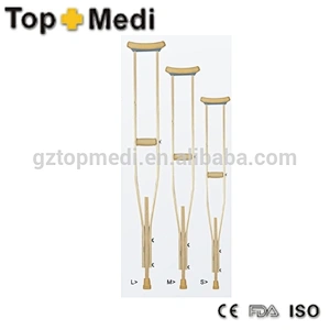 Height Adjustable Wooden Underarm Axillary crutches for disabled and adults