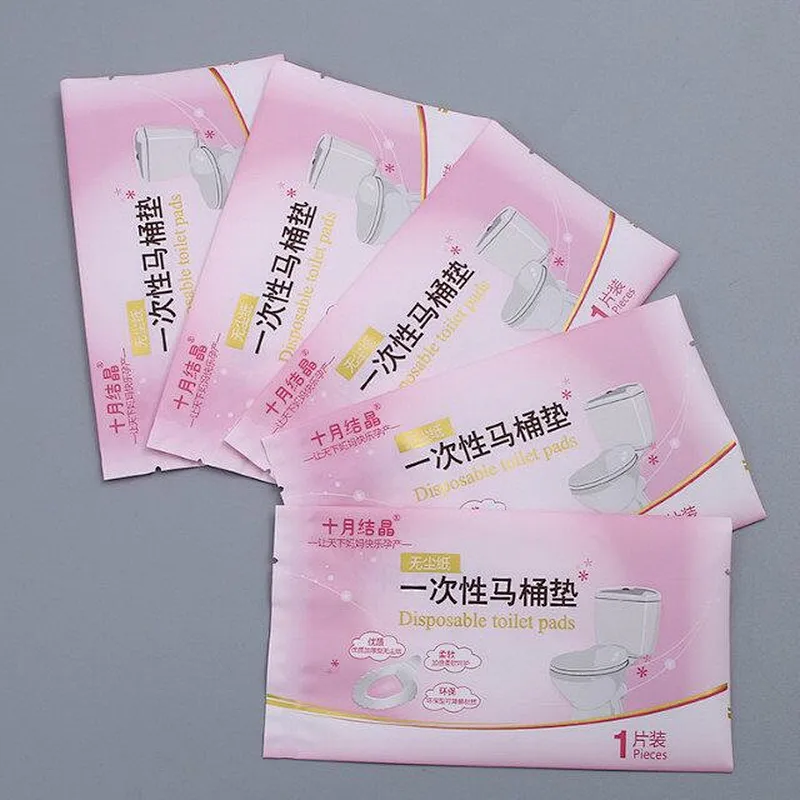 Custom pink packets for disposable toilet packing