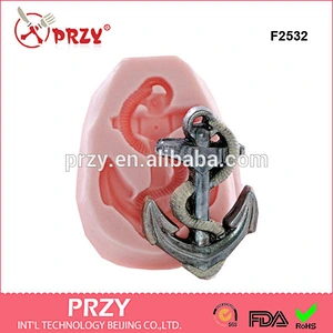 F2532 new products silicone baking Ship Anchor fondant silicone mold Ship Anchor cake decorative silicone mold