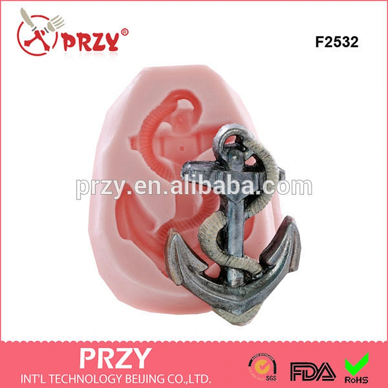 F2532 new products silicone baking Ship Anchor fondant silicone mold Ship Anchor cake decorative silicone mold
