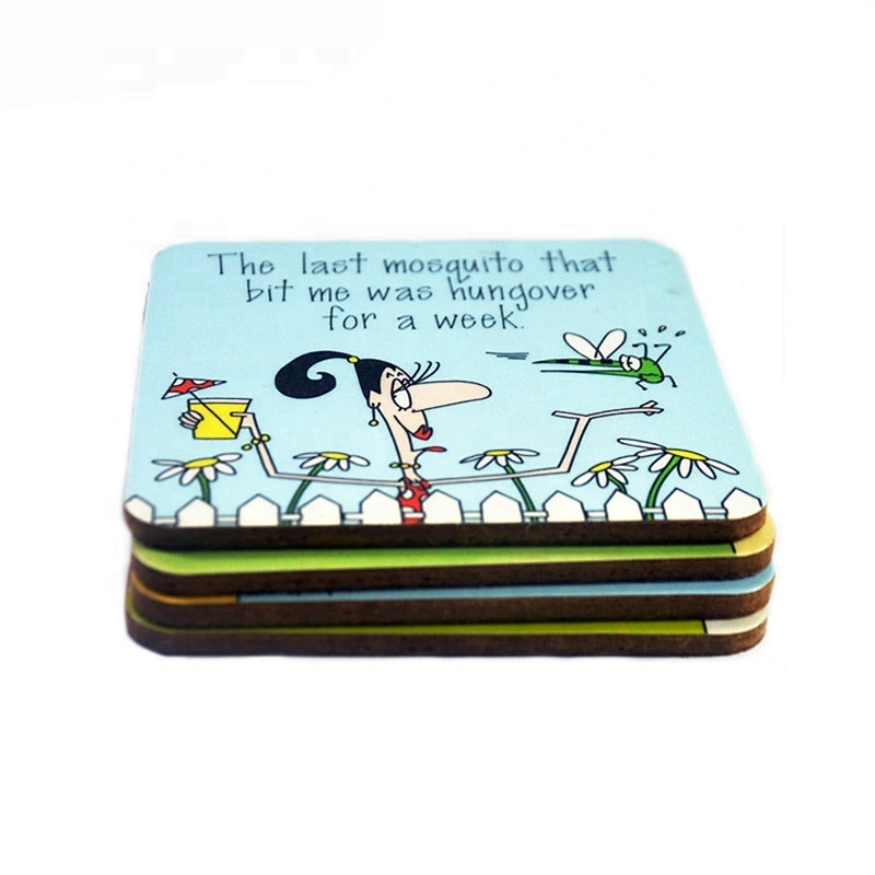 Custom printed wooden bar cup pad beer drinks coasters