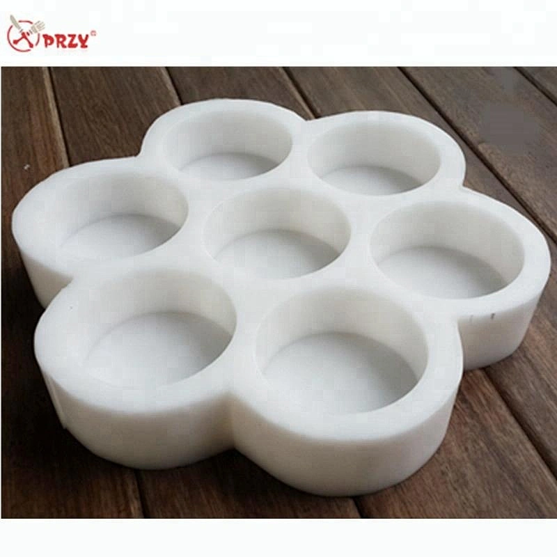Creative 7cavities flower edge soap mold Round soaps molds handmading Soap silicone mould