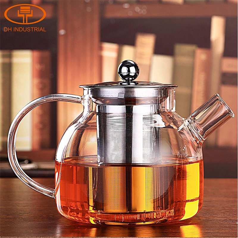 heat resistant glass infusion tea pot with 304 Stainless steel strainer