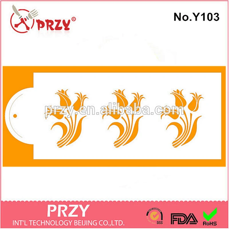 Eco-friendly Y103 plastic decorative cake design stencil