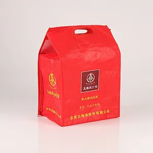 Custom red rectangular bag for white wine packaging