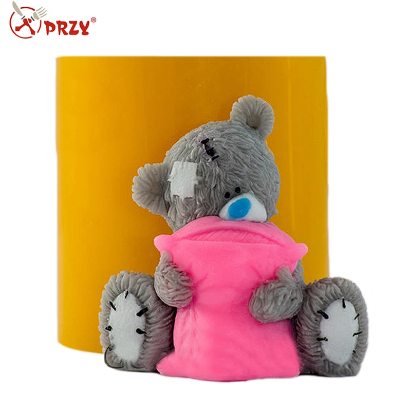 Teddy with a pillow mold for soap handmade DIY candle mold food grade silicone soap molds