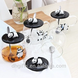 borosilicate glass coffee tea cup heat-resistant Cute panda glass