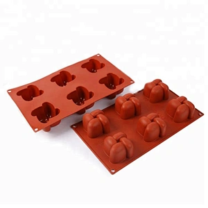 6cavities Flower-shaped Cake baking molds Mousse mould silicone Ice Molds