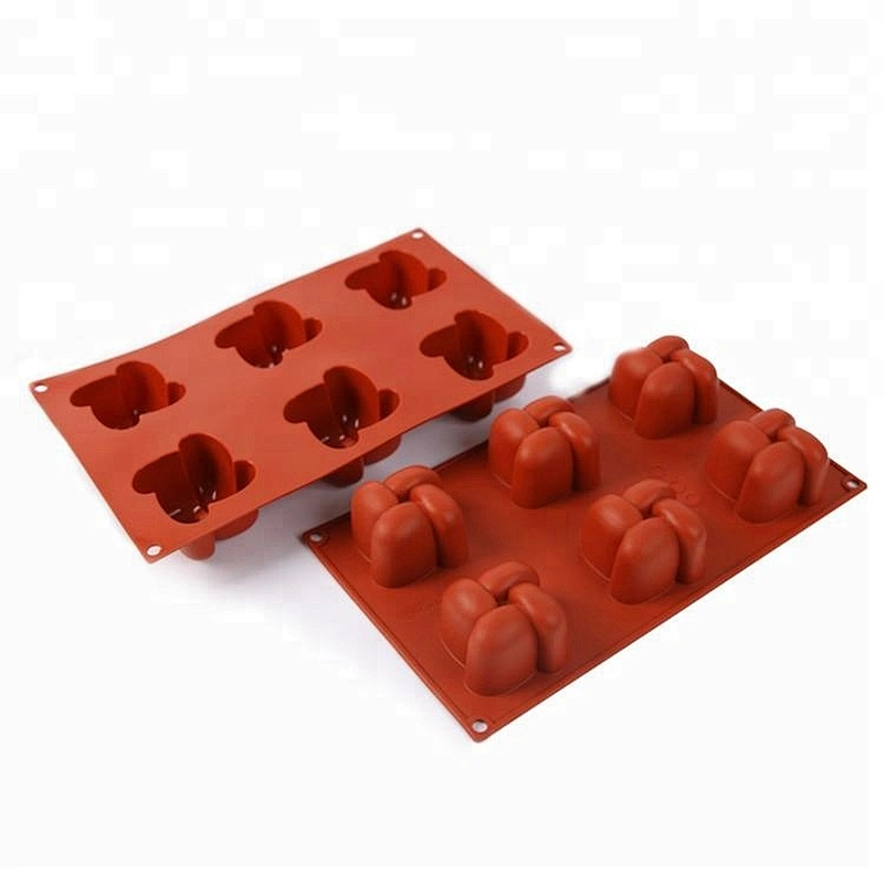 6cavities Flower-shaped Cake baking molds Mousse mould silicone Ice Molds