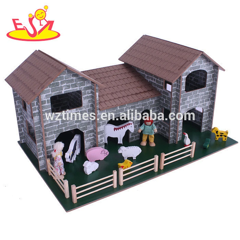wholesale new fashion children wooden play house hot sale wooden play house W06A124