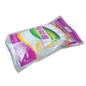 Superior quality 5kg plastic PE vacuum rice packing bag with handle