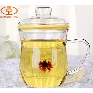 Manufacturer wholesale hand made tea infuser pot ,glass tea pot with stainless steel strainer for home and office