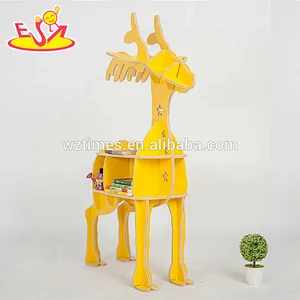 Wholesale cheap unique wooden baby bookshelf used in reading angle W08D071