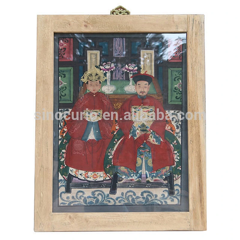 Chinese antique fabric ancestor painting
