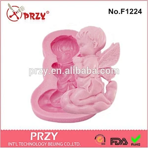 F1224 PRZY High quality praying boy silicone cake mold