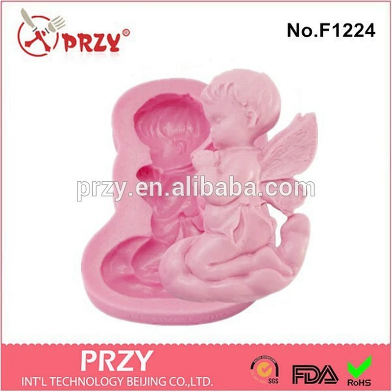 F1224 PRZY High quality praying boy silicone cake mold