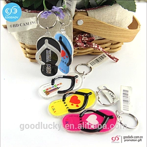 Hot Sale Cheap Custom Printed Clear Plastic Acrylic Charm Keychain
