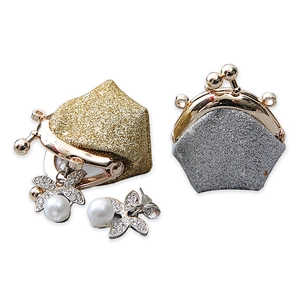 Glitter small jewellery storage coin purse fashion style metal purse frame