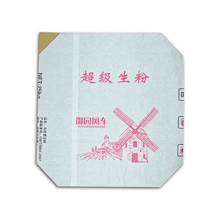 kraft paper flour bag with valve port for potato starch, corn wheat flour 25kg