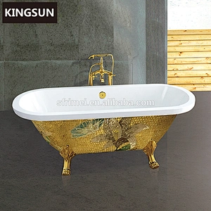 Gold Outdoor Easy Clear Acrylic Transparent Bathtub With Legs