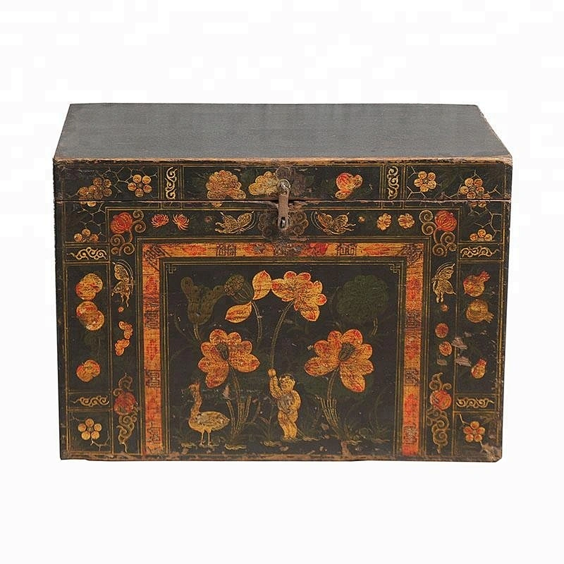 chinese antique rustic furniture Beijing & painted trunk box