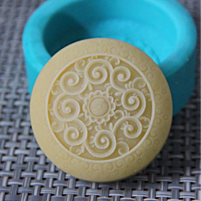 Classical Flower Round Handmade DIY Essential Oil Soap Silicone Mold