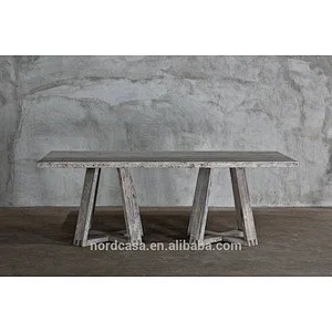 salvaged wood trestle table