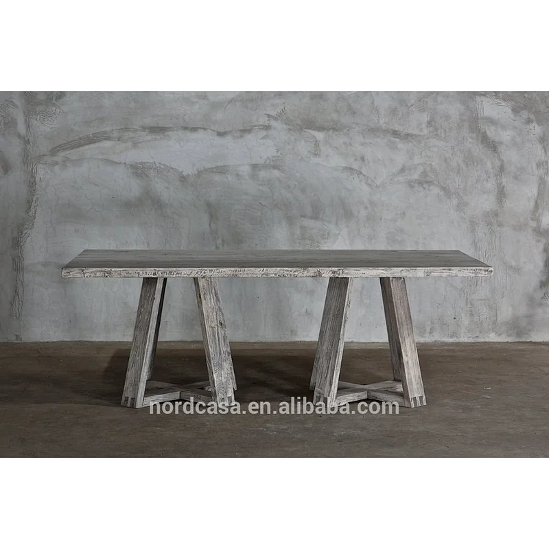 salvaged wood trestle table