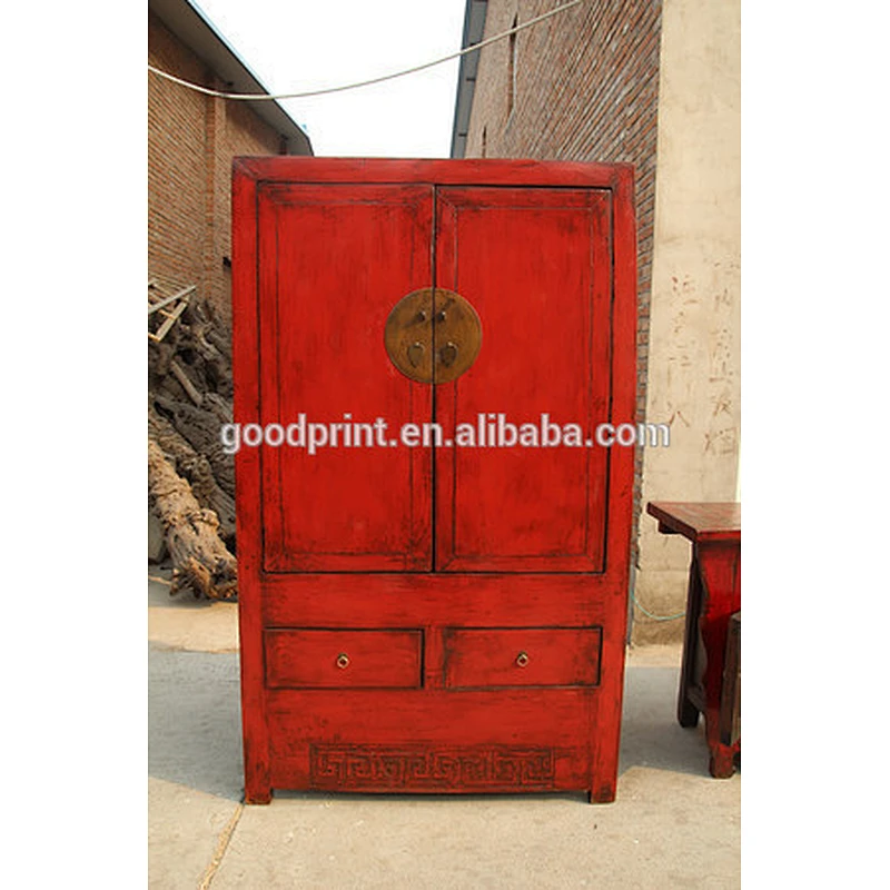 Chinese antique wardrobe with 2 door