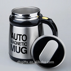 Guangzhou wholesale 13 oz Double Layer Self Stirring Stainless Steel Mug