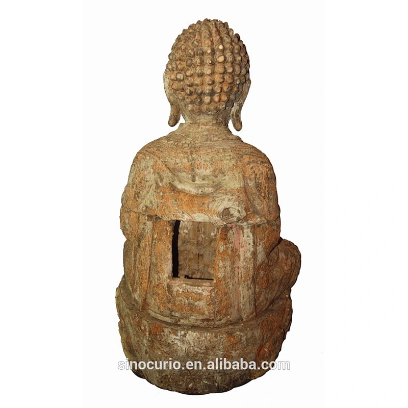 Antique Chinese Wood Sitting Buddha Statue