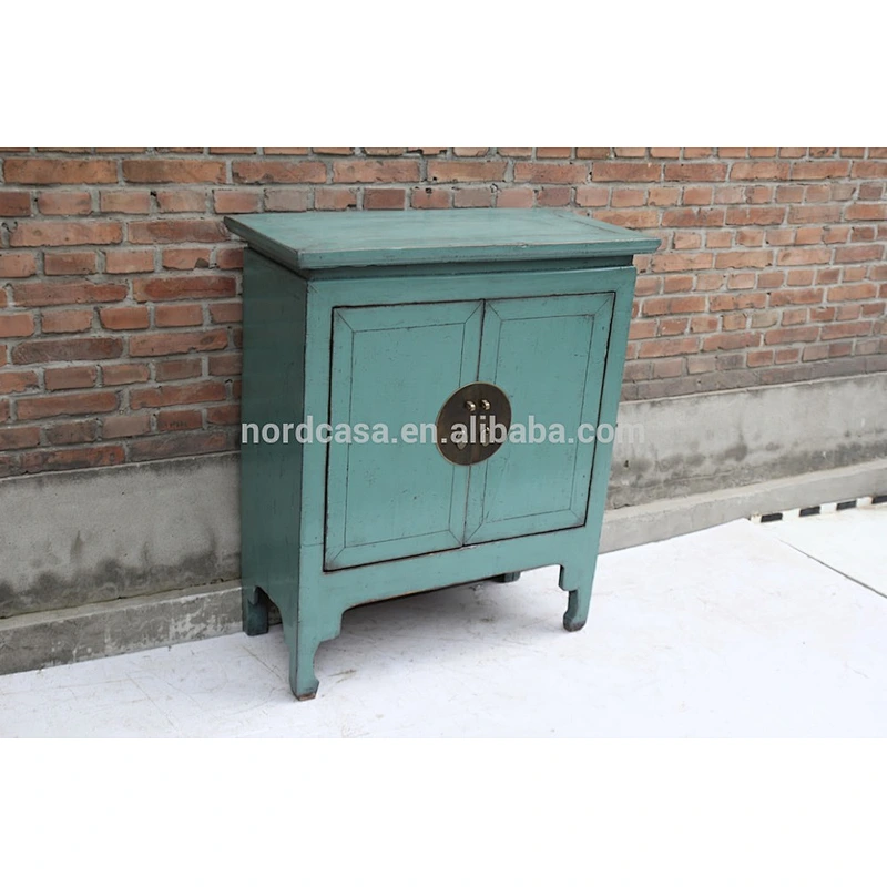 chinese antique furniture blue two door wood made cabinet