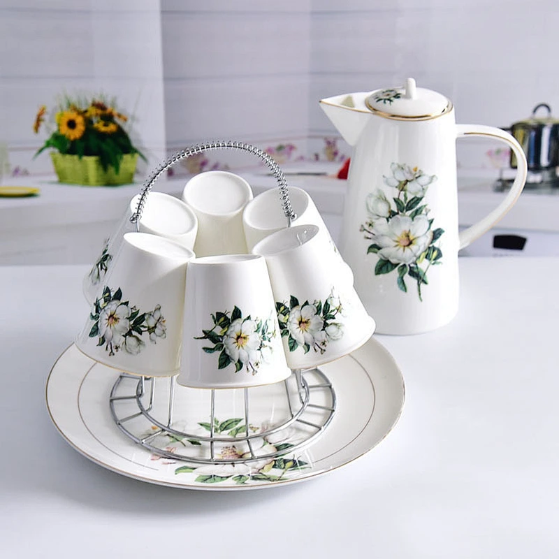European creative bone china ceramic water set heat-resistant tea set wedding gift
