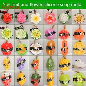 S4054 Thailand fruit and flower 3d silicone molds silicone soap mold silicone candle mold