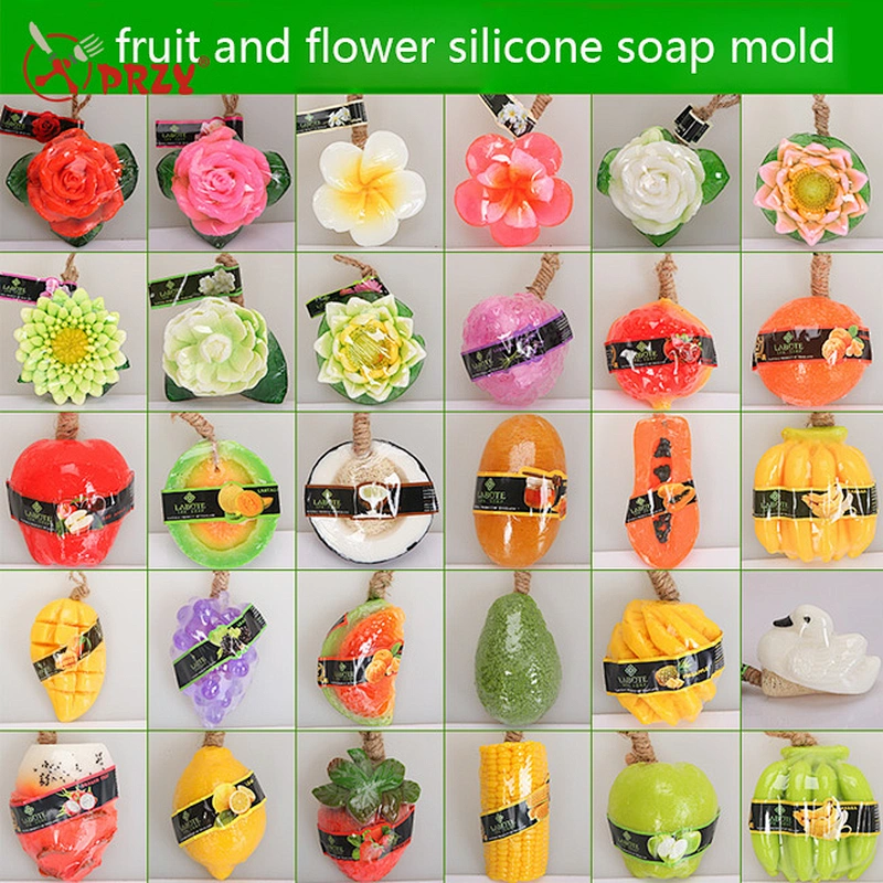 S4054 Thailand fruit and flower 3d silicone molds silicone soap mold silicone candle mold