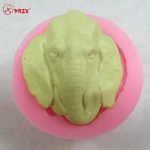 Cute Elephant head decoration mold Fondant Chocolate molds decorative Cake silicone mould