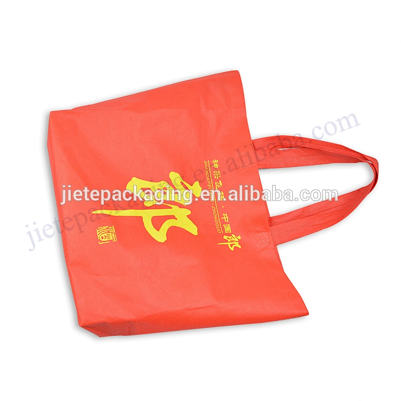 Customized printed red reusable red PP non woven shopping bag for gift,market