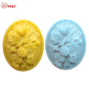 S8228 Oval soaps Molds holder flower 3D food grade Silicone Soap mold handmade soap molds