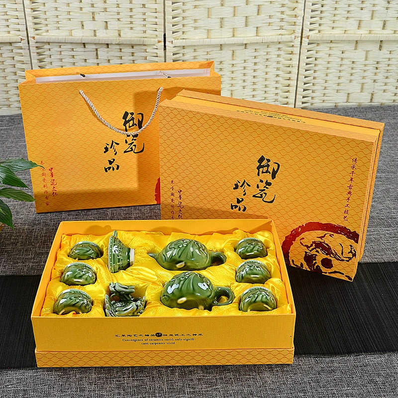 Antique ceramic teapot 10pcs sets for high grade gift box