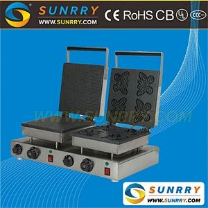 Electric waffle iron slab maker butterfly and square machine