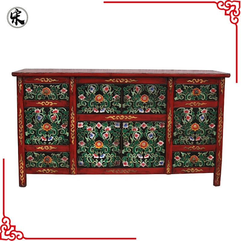 chinese antique hand painted tibetan furniture