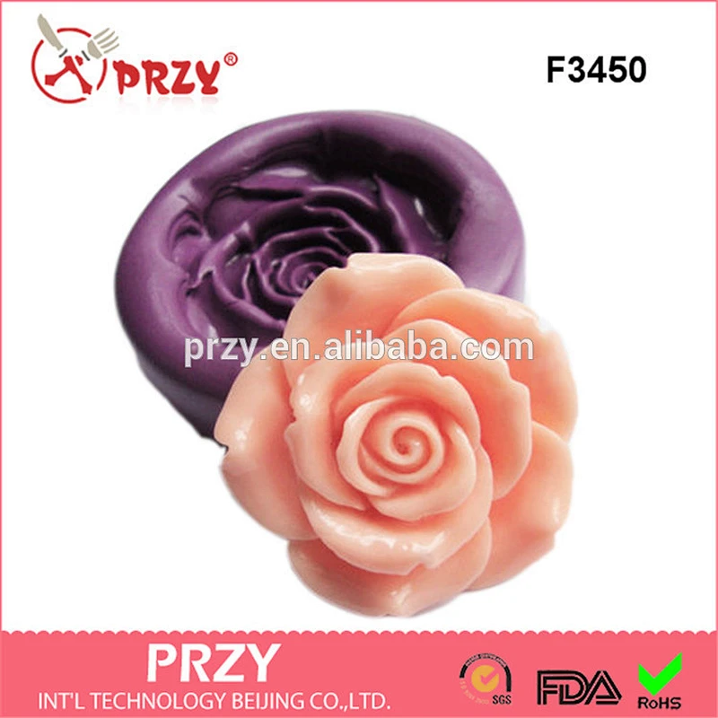 F3450 rose 3d silicone barking mold cake decorating tools