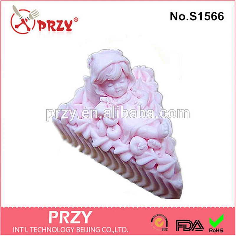 S1566 baby girl custom silicone soap mold