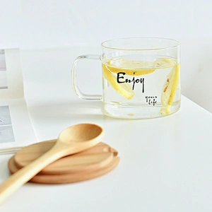 Guangzhou manufacturer home item cylinder shape single wall glass tea milk cup with cover