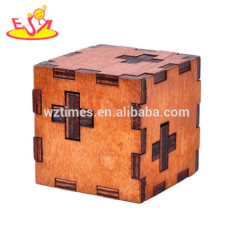 Wholesale best sale customized Luban lock wooden puzzle lock toy to anti stress W11C032