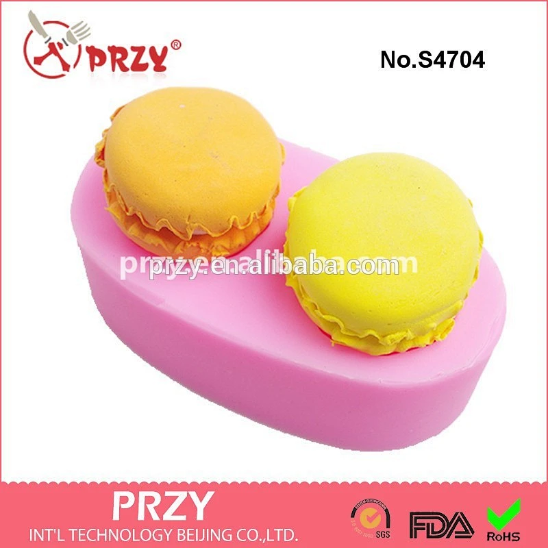 Supply 100% food grade 2 hole macaron silicone decorative soap molds