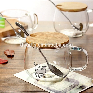 Hot Sale Cute Cat Milk Cup Glass Juice Cup Coffee Mug